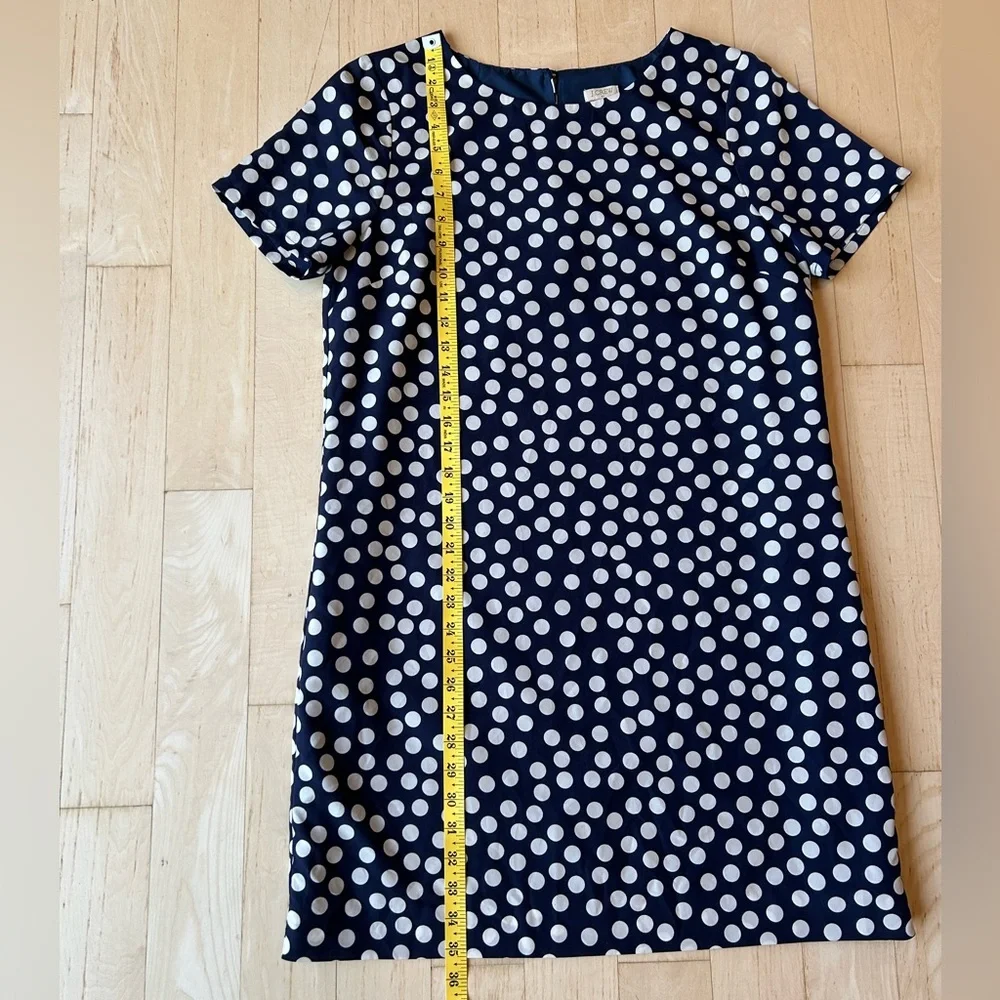 J. Crew Women’s Printed Short Sleeve Gallery Dress in Navy Small Dot Size 10